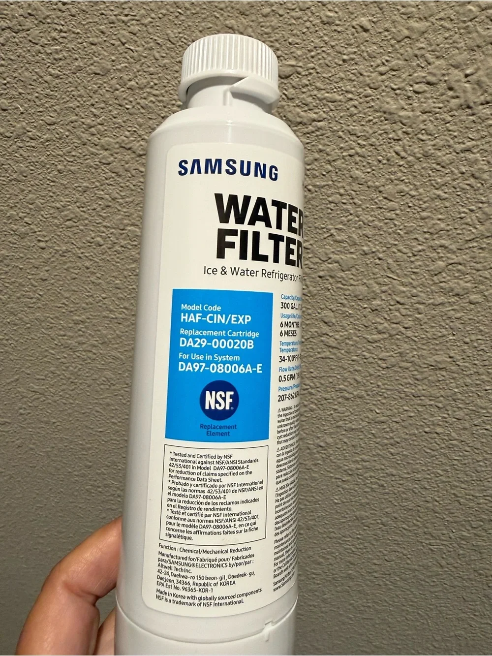 Samsung Water Filter HAF-CIN/EXP - never used